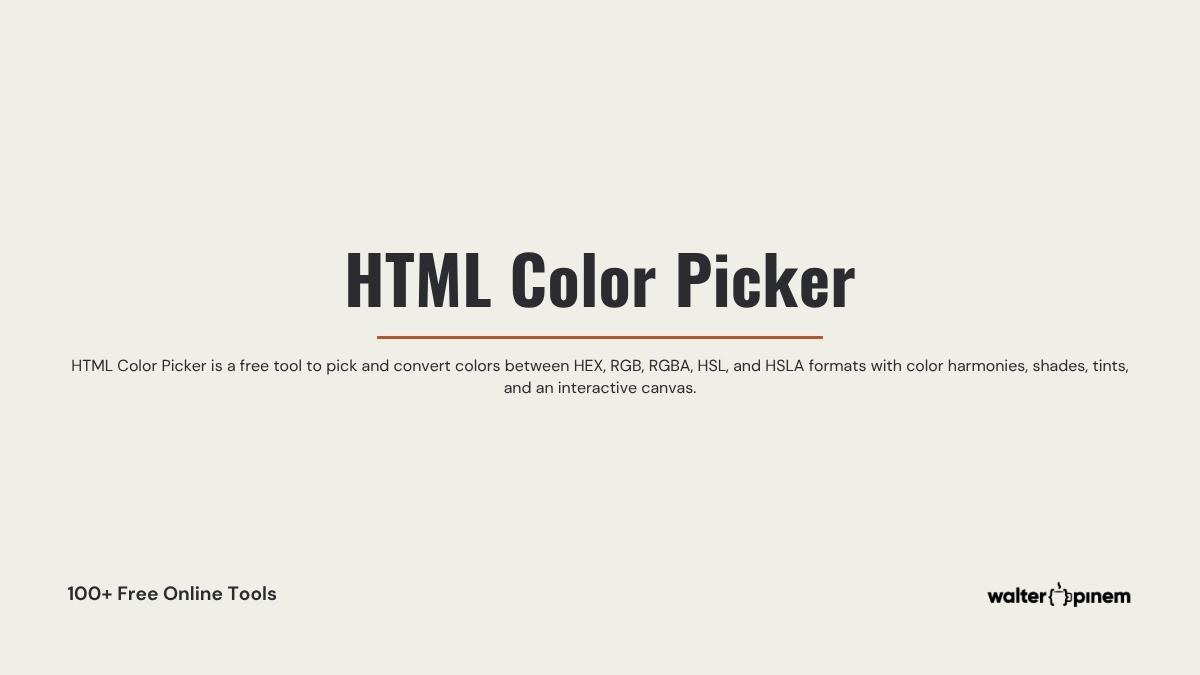 HTML Color Picker | Walter Pinem Tools