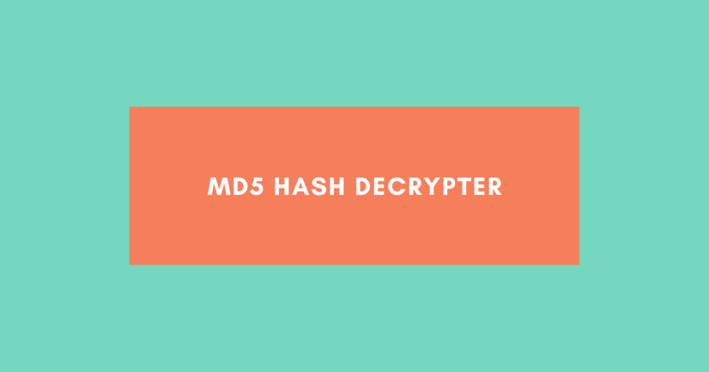 MD5 Hash Decrypter